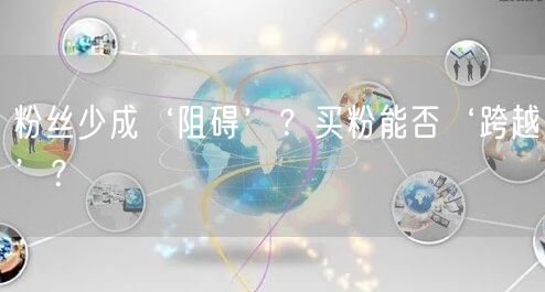 粉丝少成‘阻碍’？买粉能否‘跨越’？