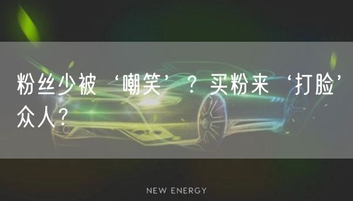 粉丝少被‘嘲笑’？买粉来‘打脸’众人？
