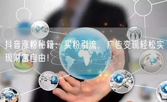 抖音涨粉秘籍：买粉引流，广告变现轻松实现财富自由！