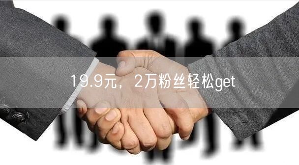 19.9元，2万粉丝轻松get
