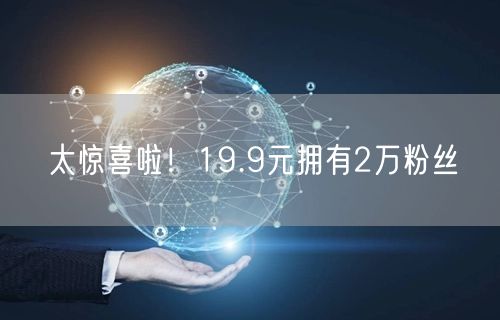 太惊喜啦！19.9元拥有2万粉丝