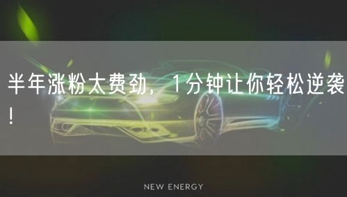 半年涨粉太费劲，1分钟让你轻松逆袭！