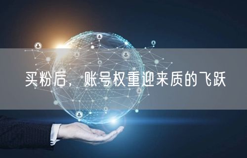 买粉后，账号权重迎来质的飞跃