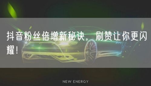 抖音粉丝倍增新秘诀，刷赞让你更闪耀！