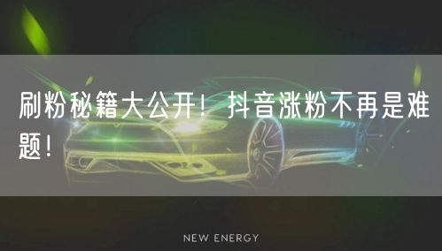 刷粉秘籍大公开！抖音涨粉不再是难题！