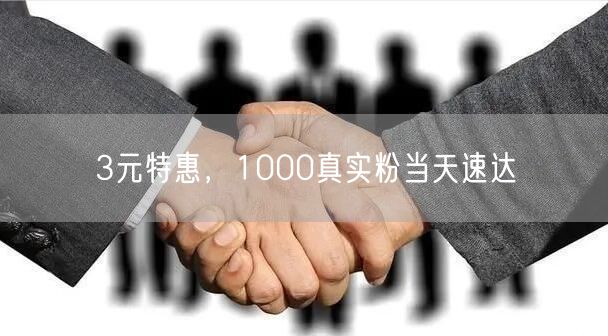 3元特惠，1000真实粉当天速达