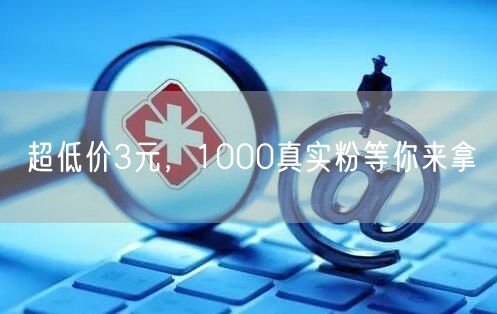 超低价3元，1000真实粉等你来拿