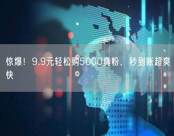 惊爆！9.9元轻松购5000真粉，秒到账超爽快