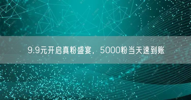 9.9元开启真粉盛宴，5000粉当天速到账