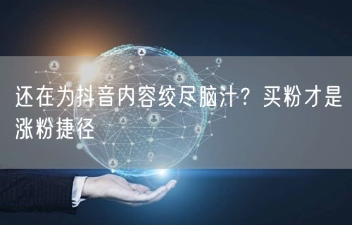 还在为抖音内容绞尽脑汁？买粉才是涨粉捷径