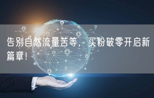 告别自然流量苦等，买粉破零开启新篇章！
