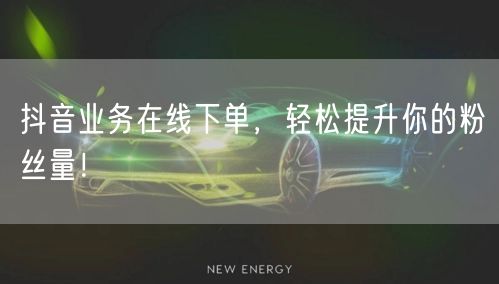 抖音业务在线下单，轻松提升你的粉丝量！
