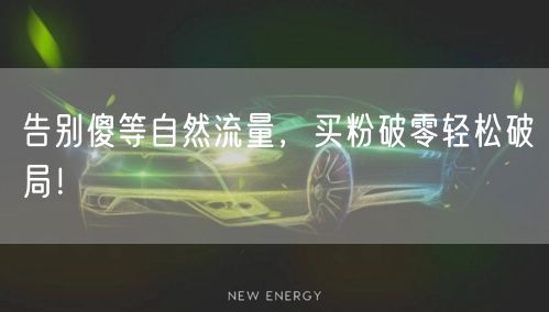 告别傻等自然流量，买粉破零轻松破局！
