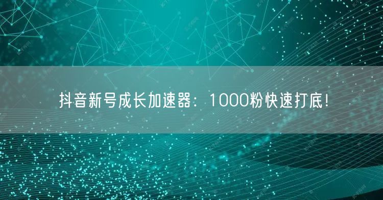 抖音新号成长加速器：1000粉快速打底！