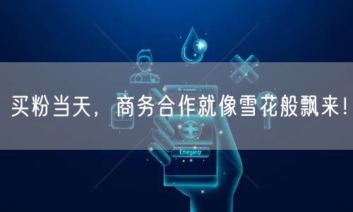 买粉当天，商务合作就像雪花般飘来！
