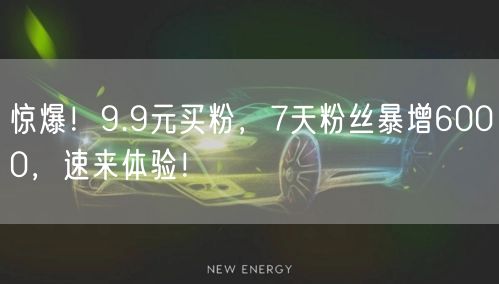 惊爆！9.9元买粉，7天粉丝暴增6000，速来体验！