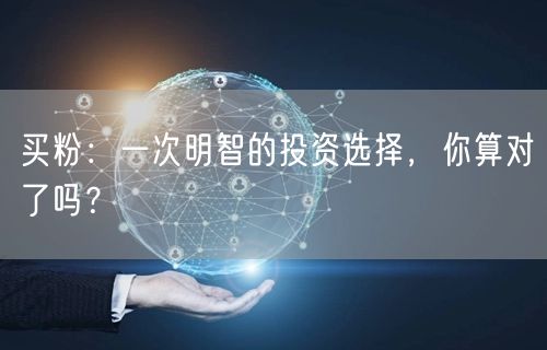 买粉：一次明智的投资选择，你算对了吗？