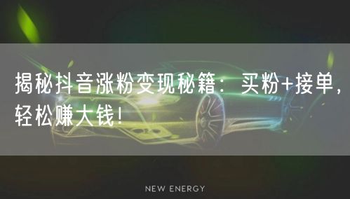 揭秘抖音涨粉变现秘籍：买粉+接单，轻松赚大钱！
