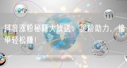 抖音涨粉秘籍大放送：买粉助力，接单轻松赚！