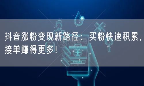 抖音涨粉变现新路径：买粉快速积累，接单赚得更多！