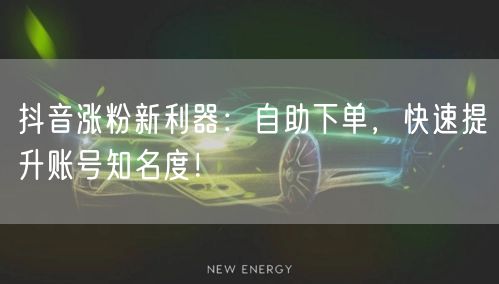 抖音涨粉新利器：自助下单，快速提升账号知名度！
