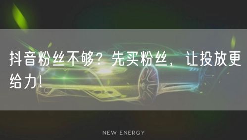 抖音粉丝不够？先买粉丝，让投放更给力！