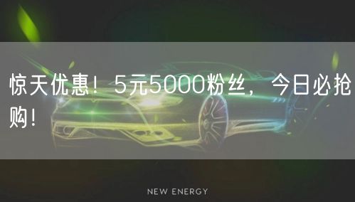 惊天优惠！5元5000粉丝，今日必抢购！