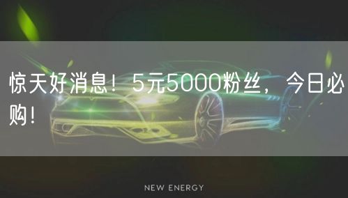 惊天好消息！5元5000粉丝，今日必购！