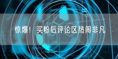 惊爆！买粉后评论区热闹非凡