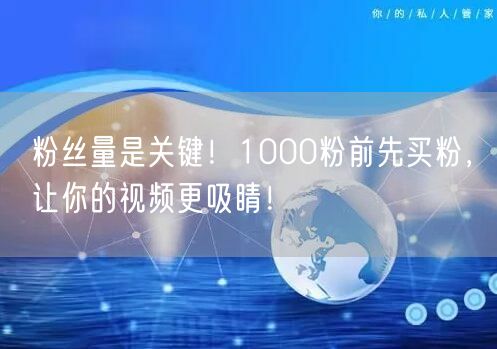 粉丝量是关键！1000粉前先买粉，让你的视频更吸睛！
