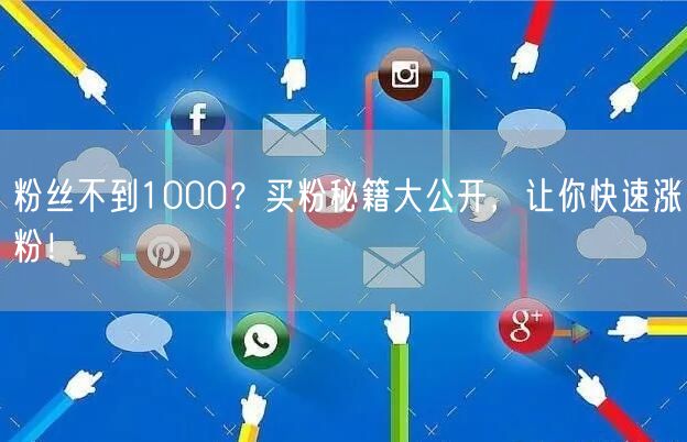 粉丝不到1000？买粉秘籍大公开，让你快速涨粉！