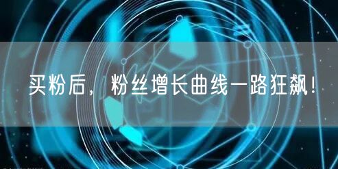 买粉后，粉丝增长曲线一路狂飙！
