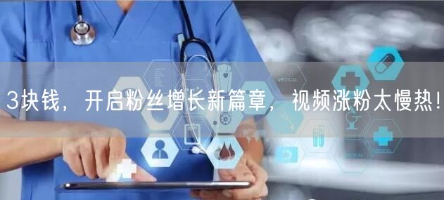 3块钱，开启粉丝增长新篇章，视频涨粉太慢热！