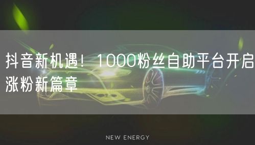 抖音新机遇！1000粉丝自助平台开启涨粉新篇章