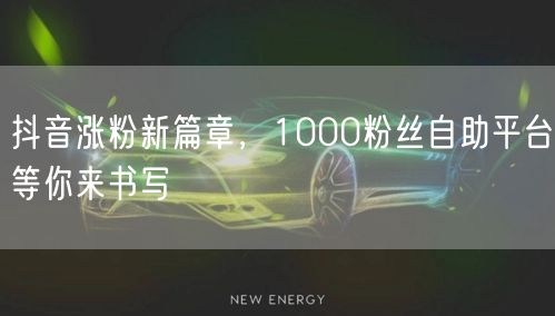抖音涨粉新篇章，1000粉丝自助平台等你来书写