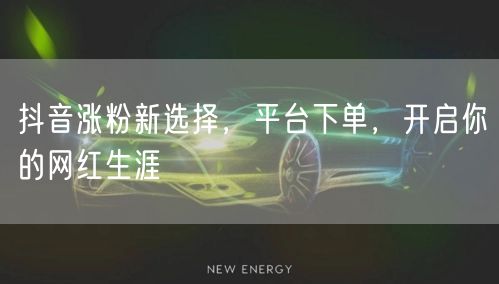 抖音涨粉新选择，平台下单，开启你的网红生涯