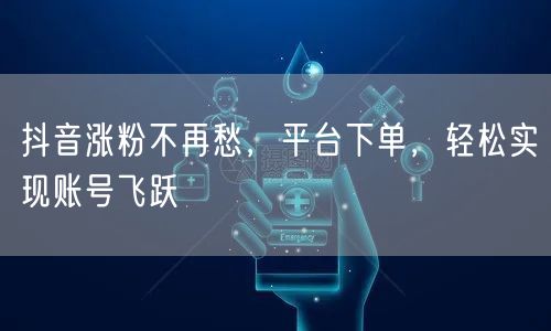 抖音涨粉不再愁，平台下单，轻松实现账号飞跃