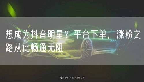 想成为抖音明星？平台下单，涨粉之路从此畅通无阻
