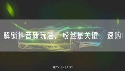 解锁抖音新玩法，粉丝是关键，速购！