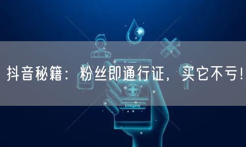 抖音秘籍：粉丝即通行证，买它不亏！