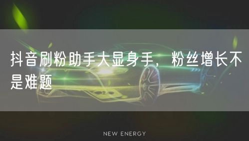 抖音刷粉助手大显身手，粉丝增长不是难题