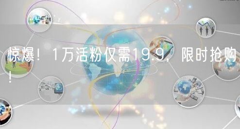 惊爆！1万活粉仅需19.9，限时抢购！