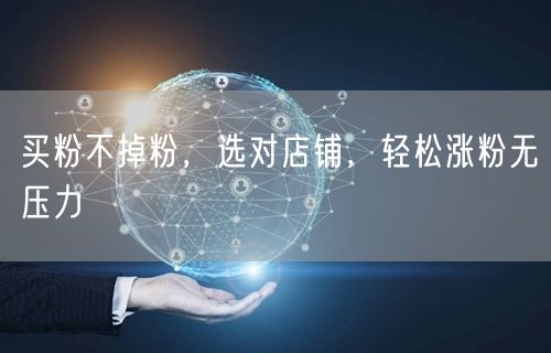 买粉不掉粉，选对店铺，轻松涨粉无压力