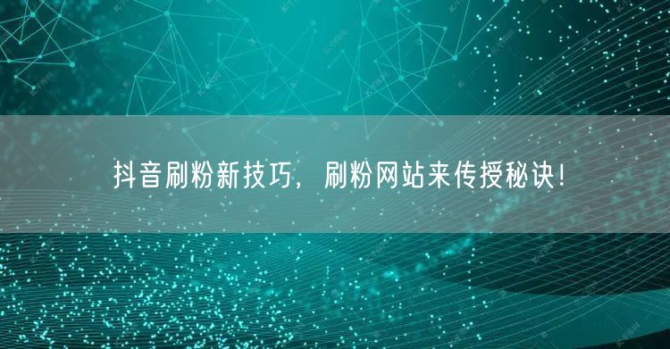 抖音刷粉新技巧，刷粉网站来传授秘诀！