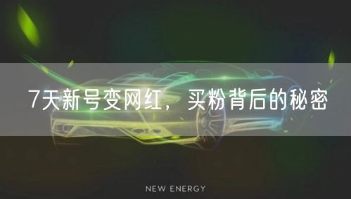 7天新号变网红，买粉背后的秘密