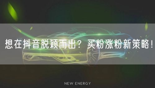 想在抖音脱颖而出？买粉涨粉新策略！