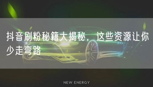抖音刷粉秘籍大揭秘，这些资源让你少走弯路