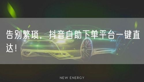 告别繁琐，抖音自助下单平台一键直达！