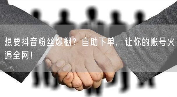 想要抖音粉丝爆棚？自助下单，让你的账号火遍全网！