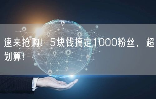 速来抢购！5块钱搞定1000粉丝，超划算！